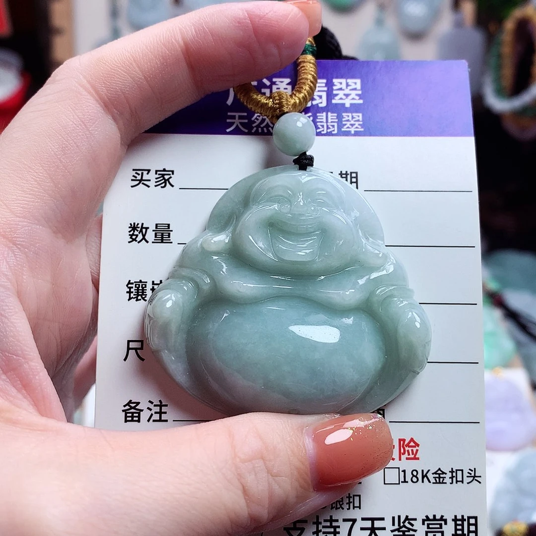 翡翠未镶嵌颈饰佛公32