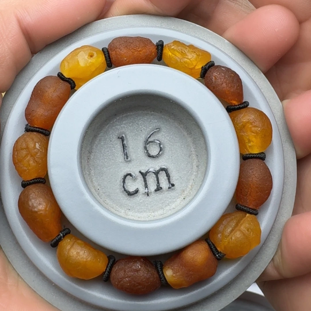 蜜蜡珠宝奇石未镶嵌天然蜜蜡精品海飘手串