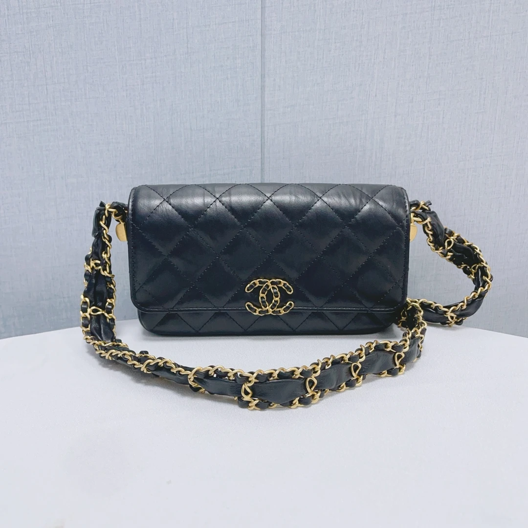 99新 Chanel/香奈儿 香奈儿/Chanel 23k 粗链条 woc口盖包 芯片款