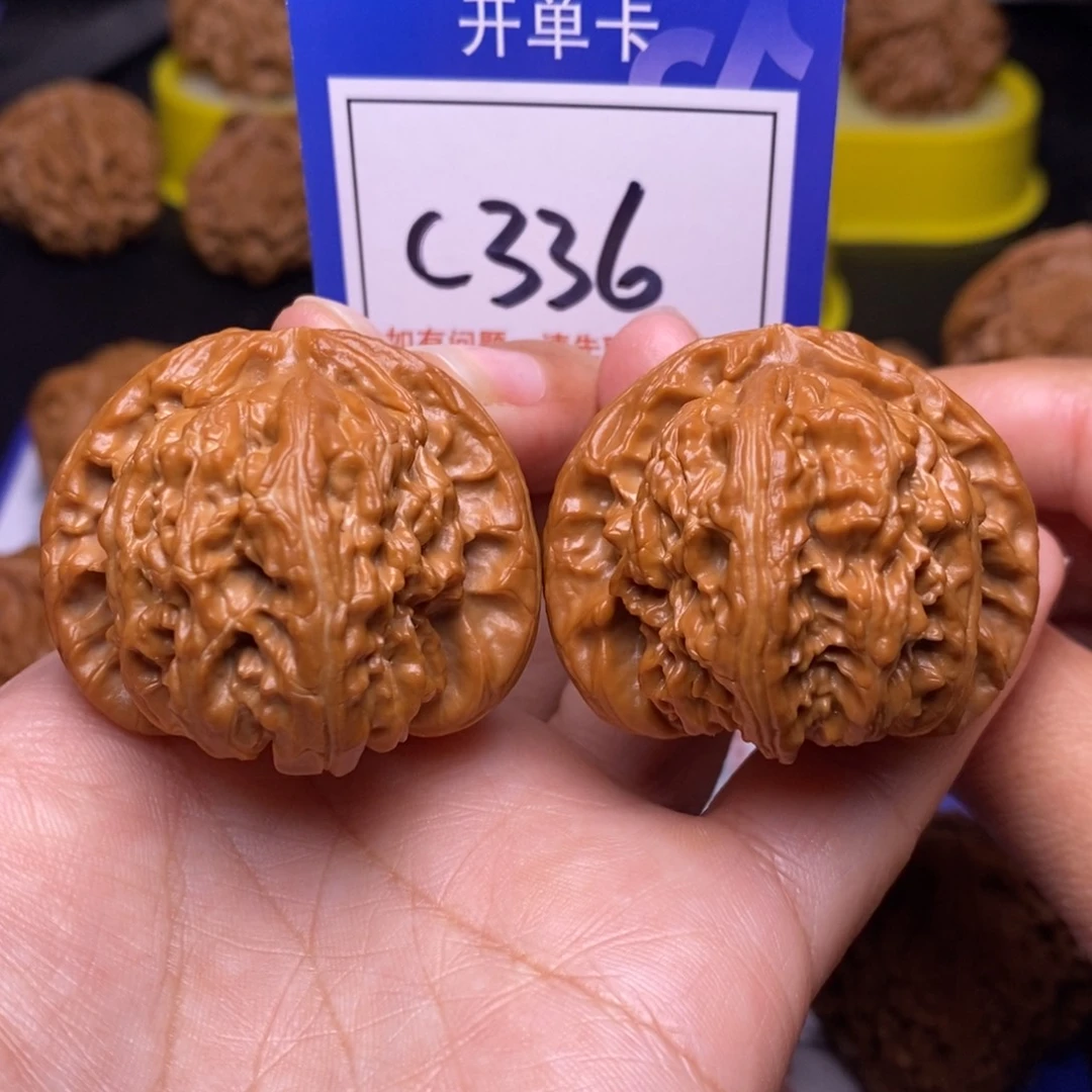 把件文玩核桃42全品球白c336