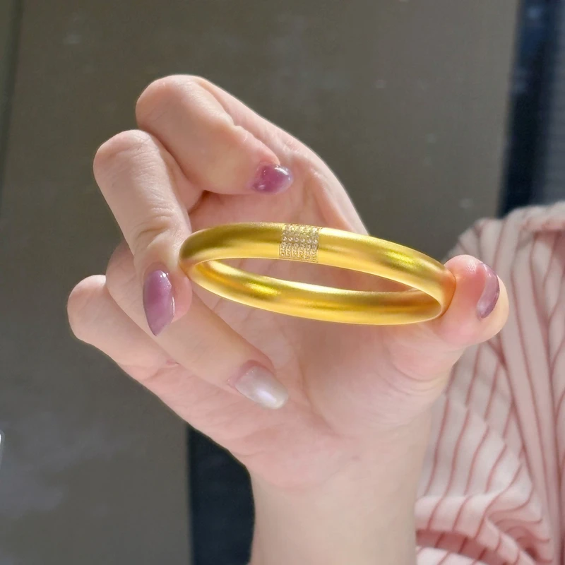 足银手镯 足银镀金【点钻泥鳅背手镯】点钻传承泥鳅背卡8