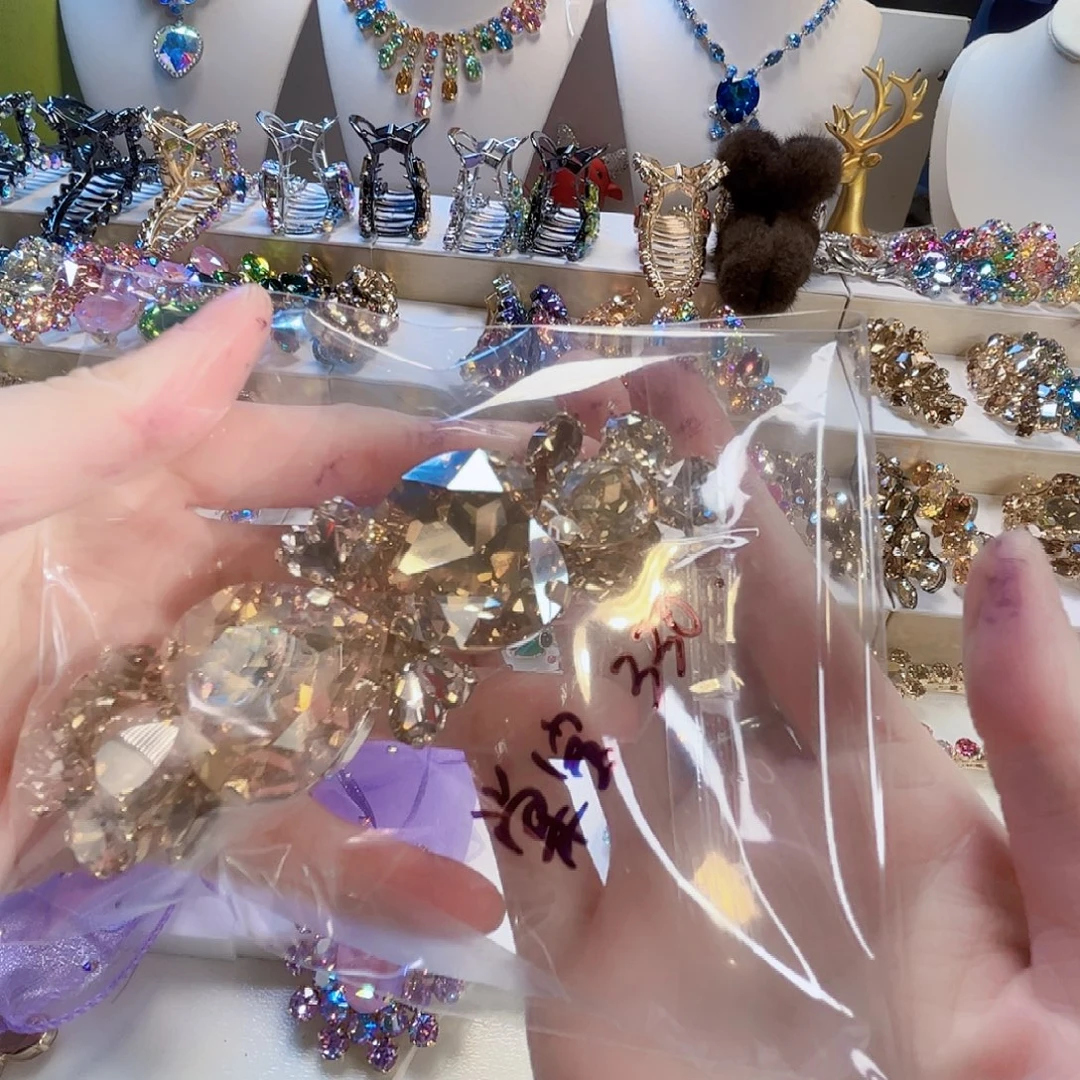 琉璃纯铜合金施华发夹