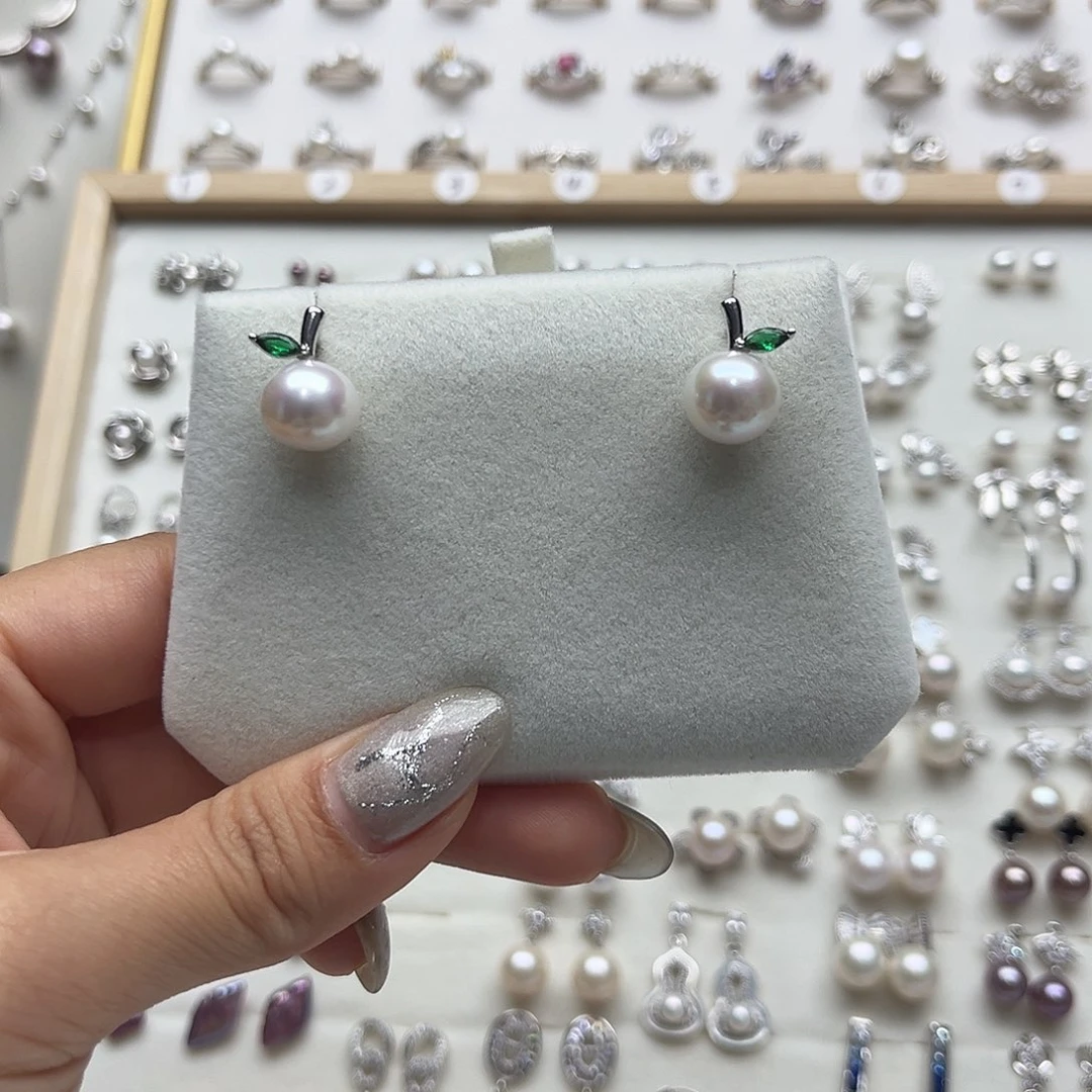 淡水珍珠耳饰银S925镶嵌