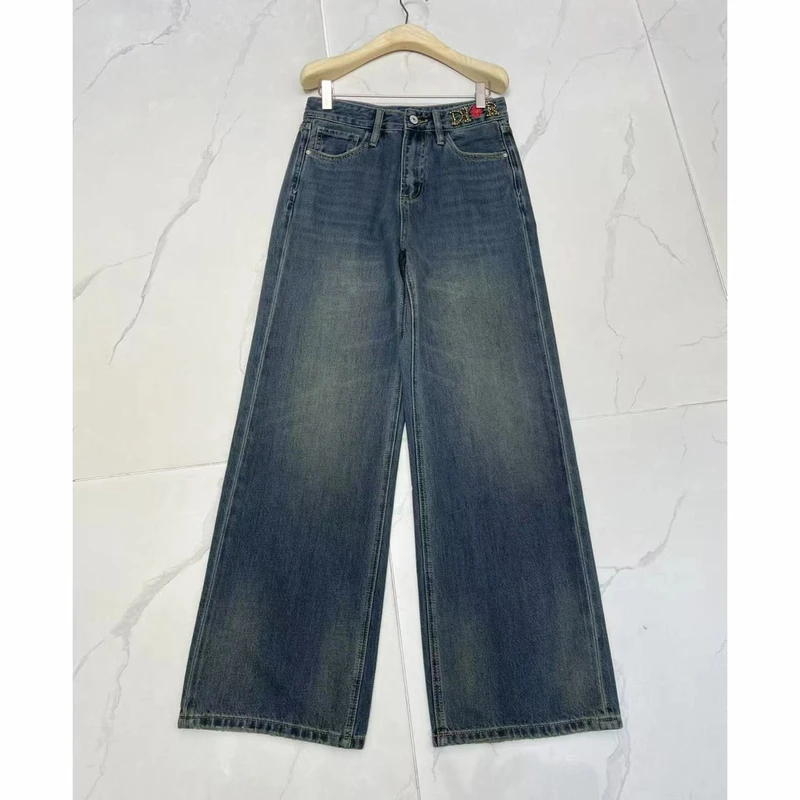 大直筒！腰标小蜜蜂蓝色牛仔裤 裤长104款号VE301