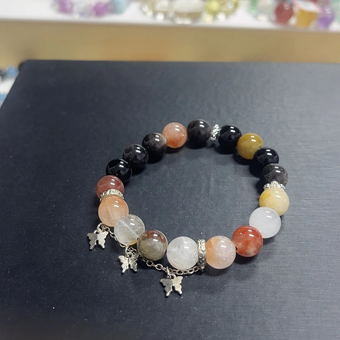 未镶嵌水晶手链黑曜石设计款手串