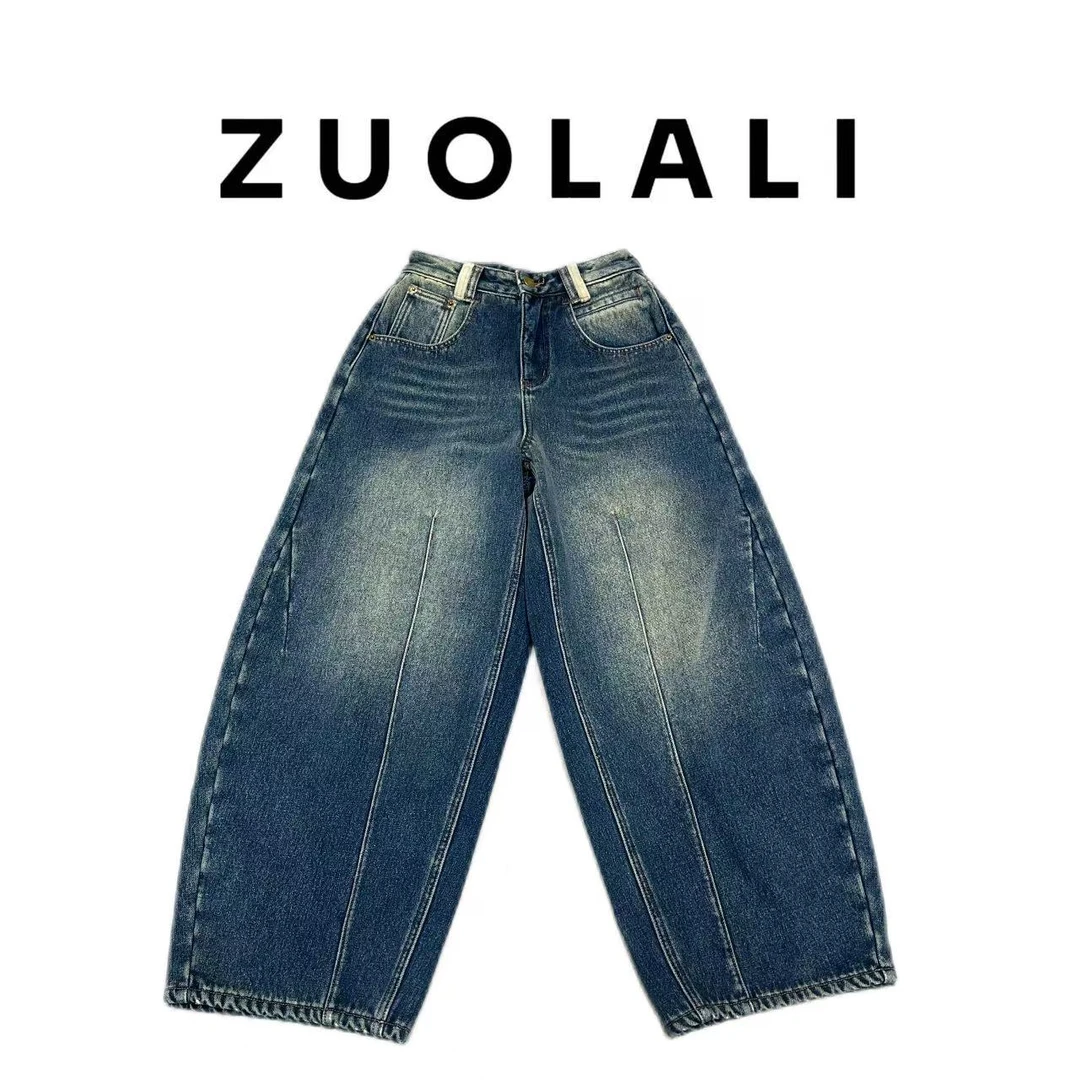 ZUOLALI/左拉励【双色耳仔】复古百搭撞色设计-高腰堆堆裤