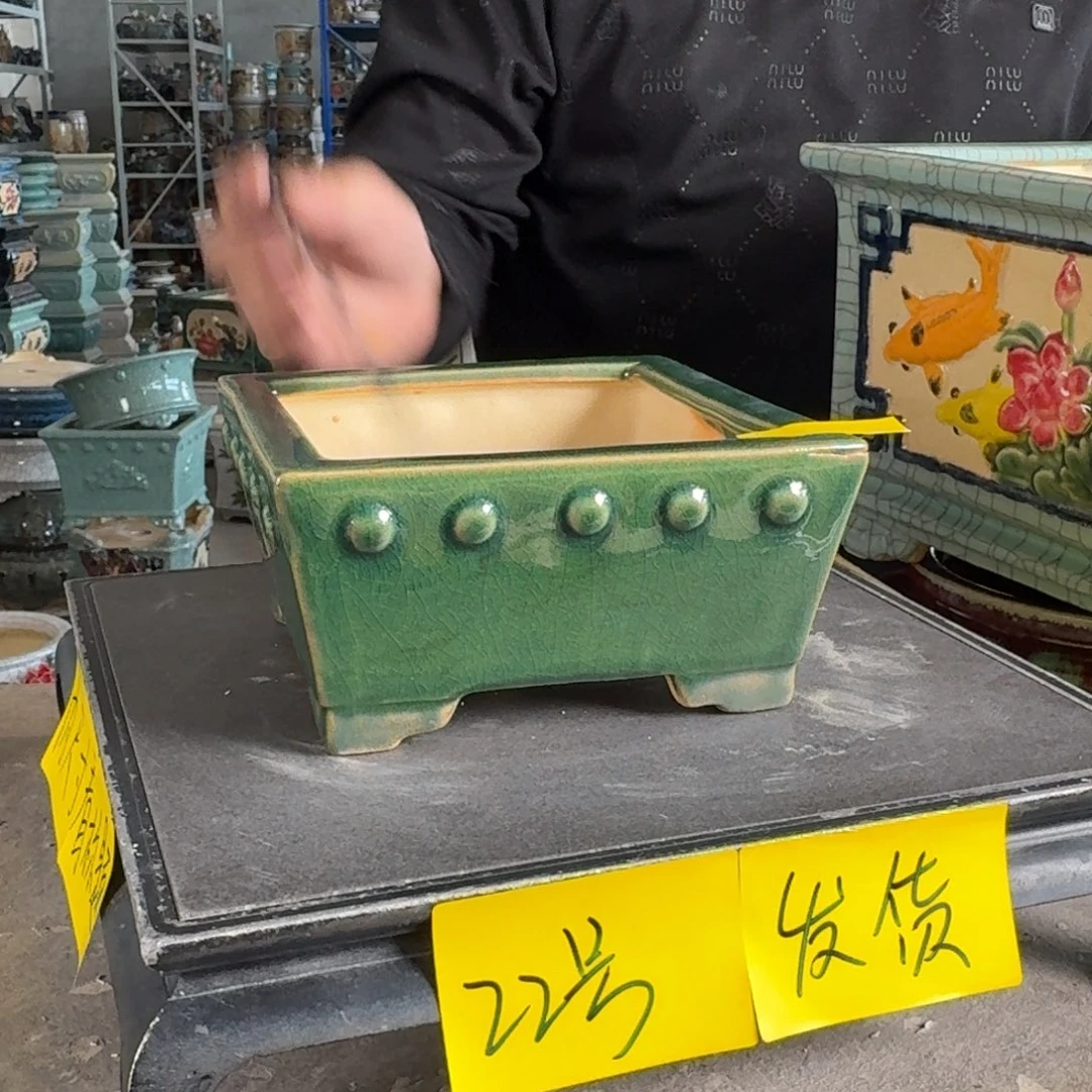 。一风堂石湾花盆 瑕疵变形 高温裂 内14*6