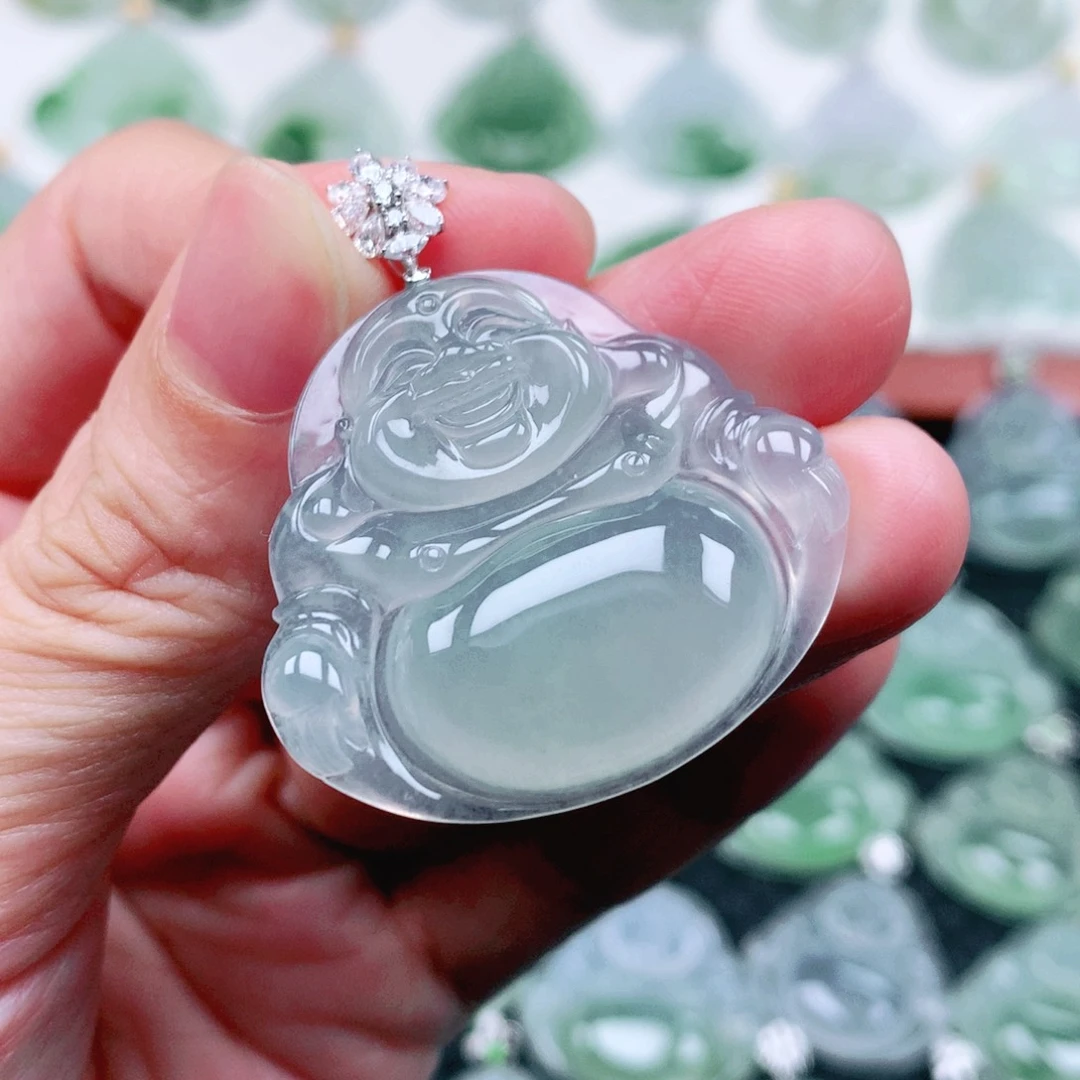 吊坠(不含链)18K金镶嵌翡翠