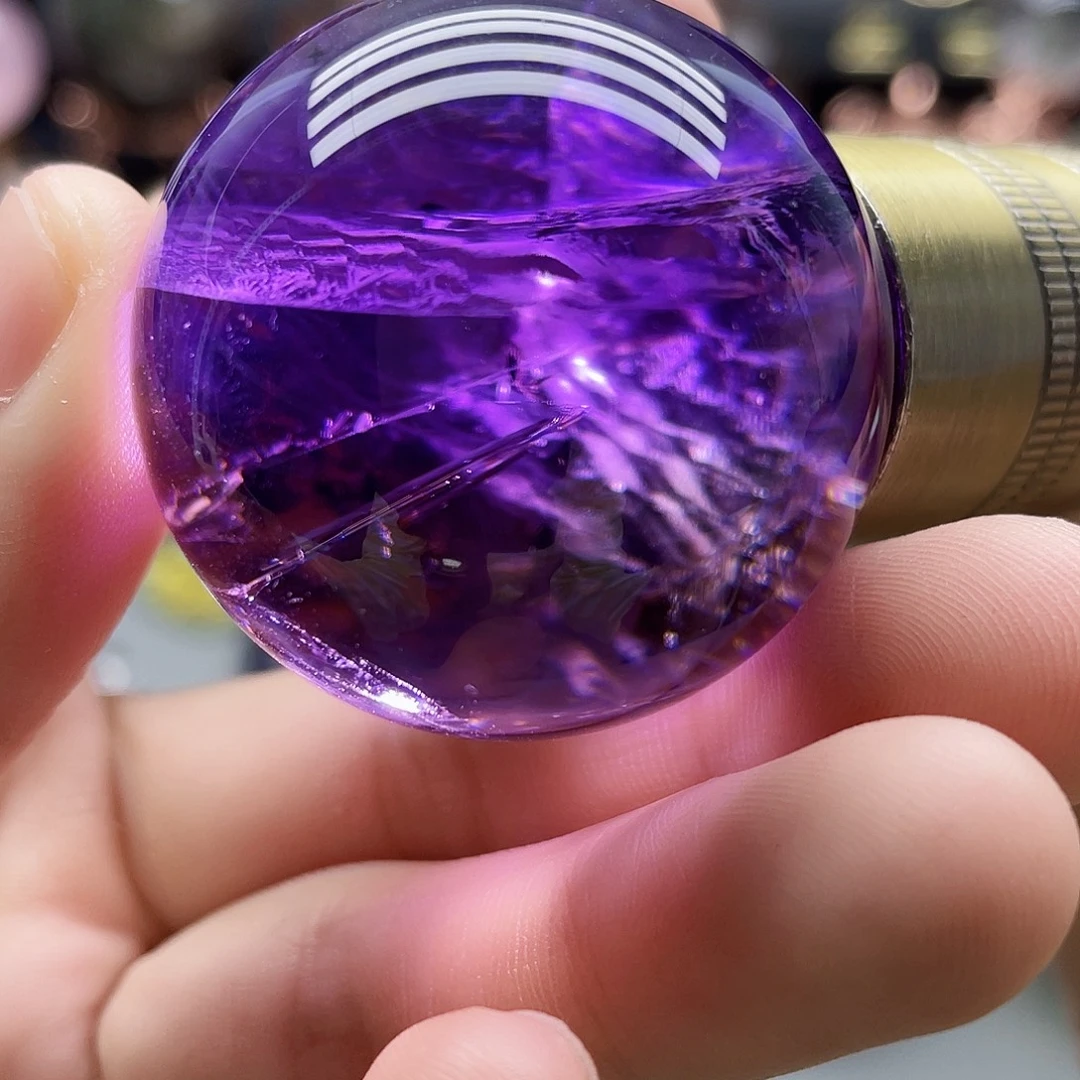 未镶嵌珠宝半成品水晶天然紫水晶39mm