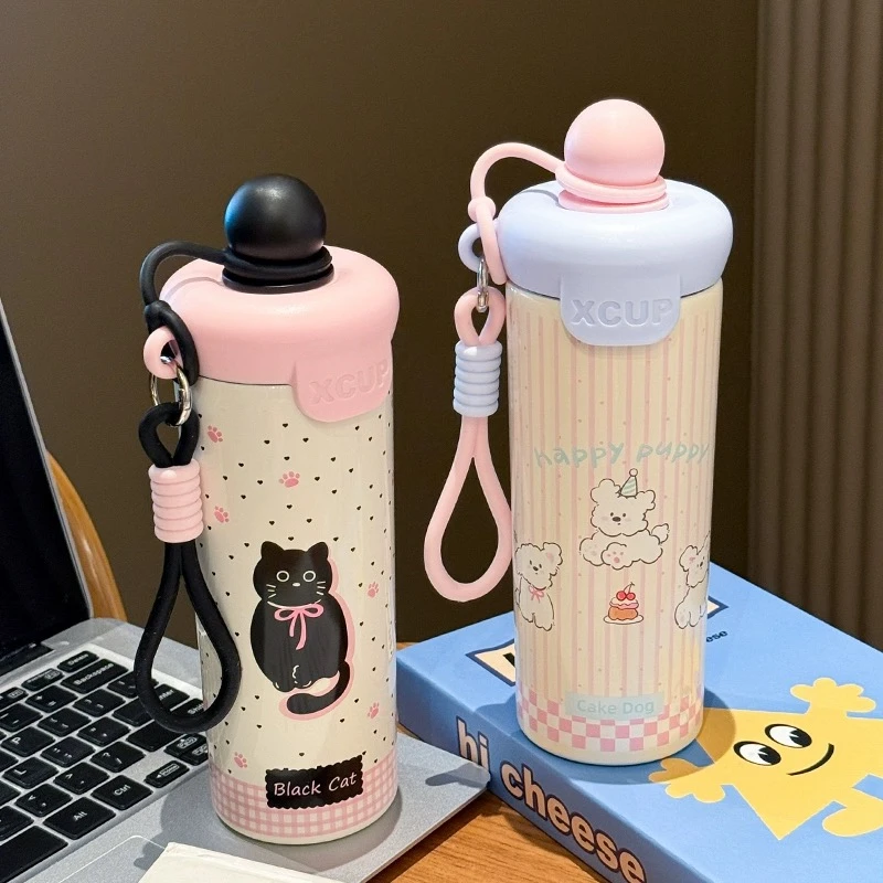 水杯女新款2025高颜值保温杯大容量吸管杯学生上学专用冰霸茶杯子