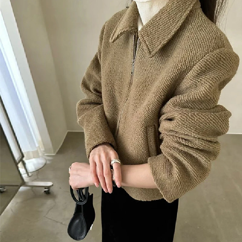 韩货-【LA*KE韩dan】冬季简约气质慵懒百搭外套/0080