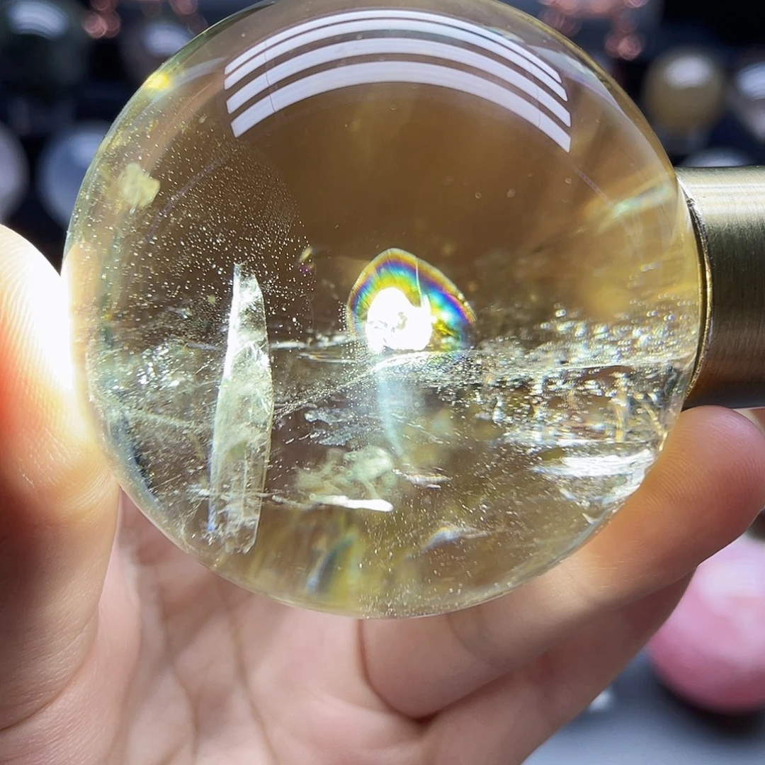 未镶嵌珠宝半成品水晶天然水晶晶中晶61.3mm