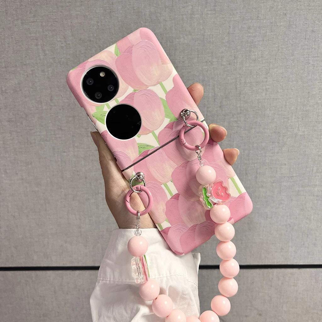 适用华为pocket2手机壳女新款花朵P50pockets折叠屏小米mixflip