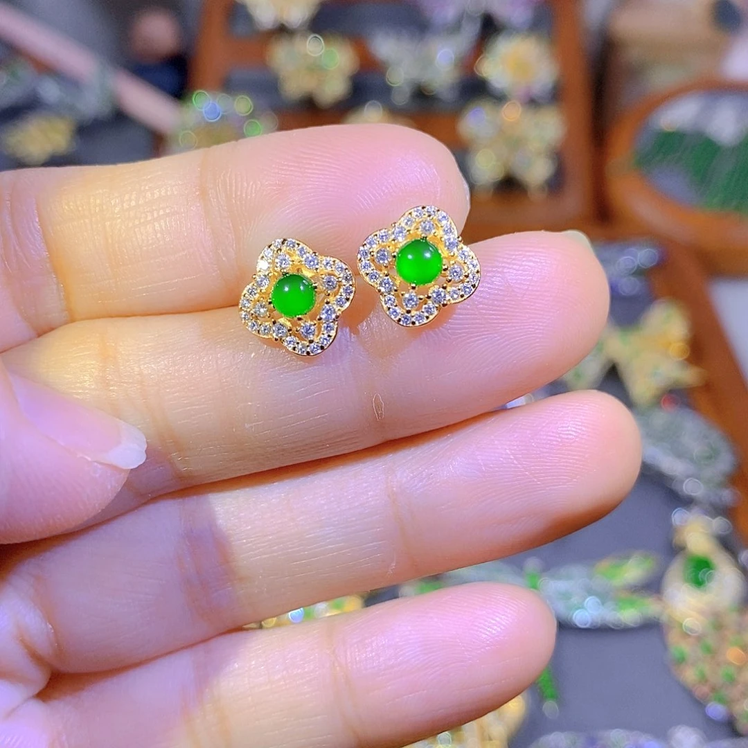 颈饰银S925镶嵌翡翠