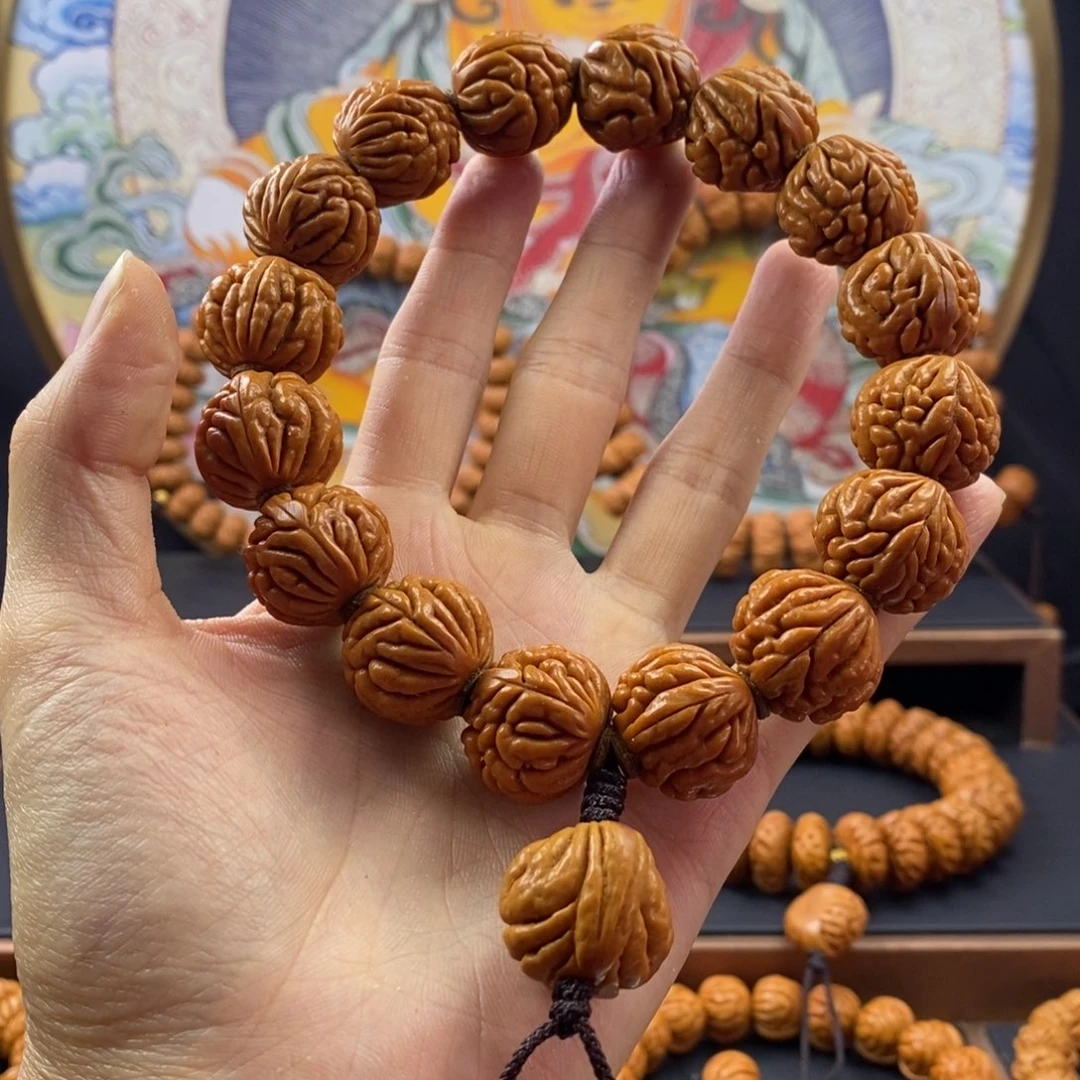桃核手串龙纹桃核豹子头