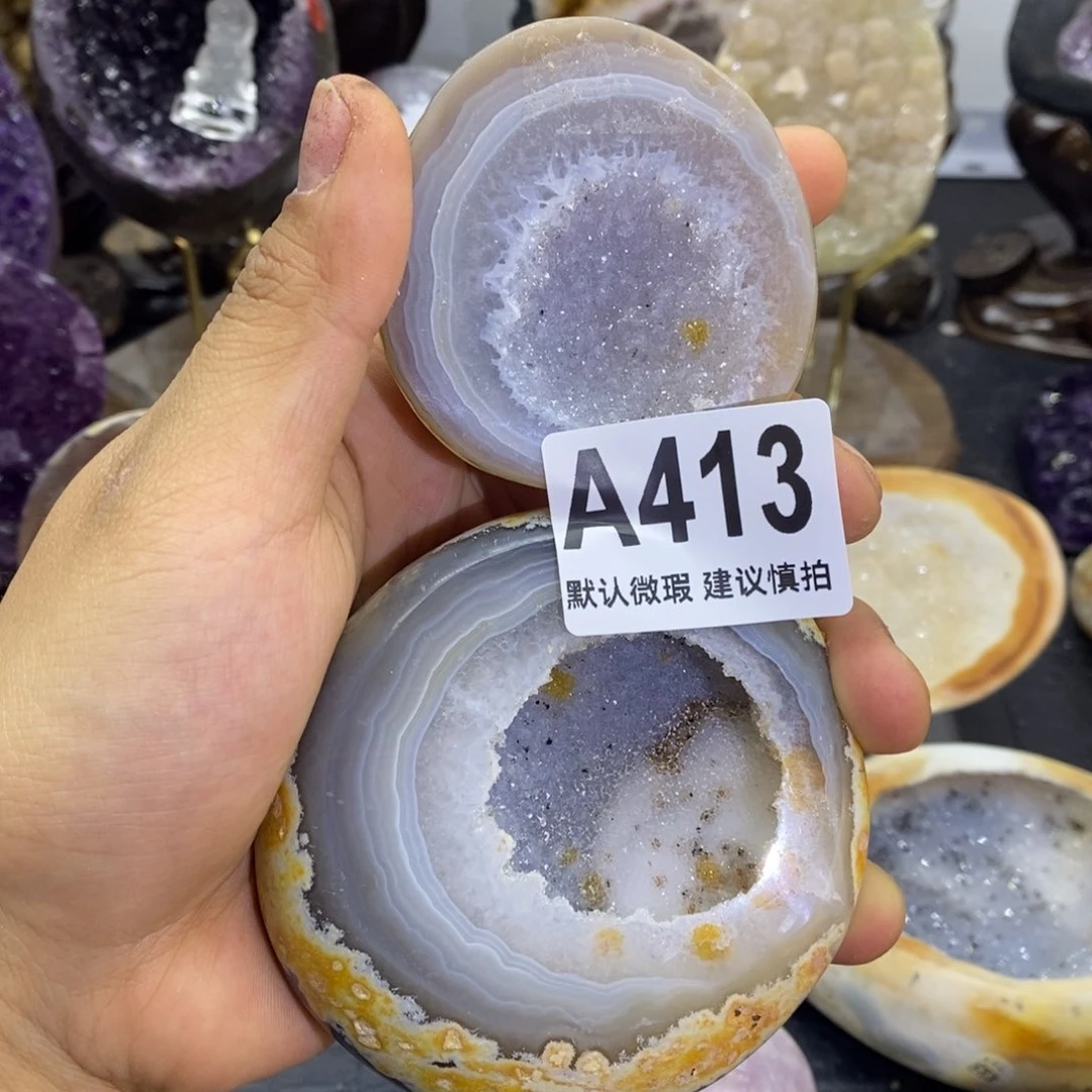 玛瑙/玉髓聚宝盆未镶嵌梦**闪