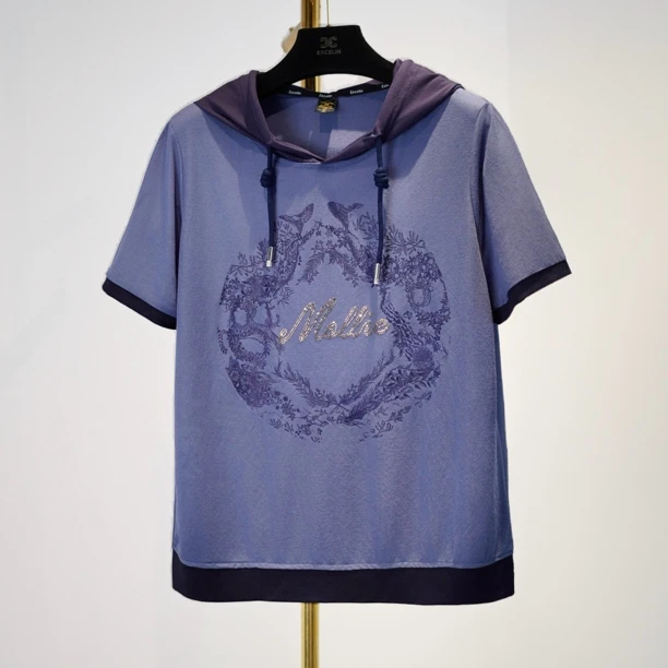 【MOLLIE庄园连帽短袖】夏季新款高档洋气穿搭显瘦女士T恤出行帽衫