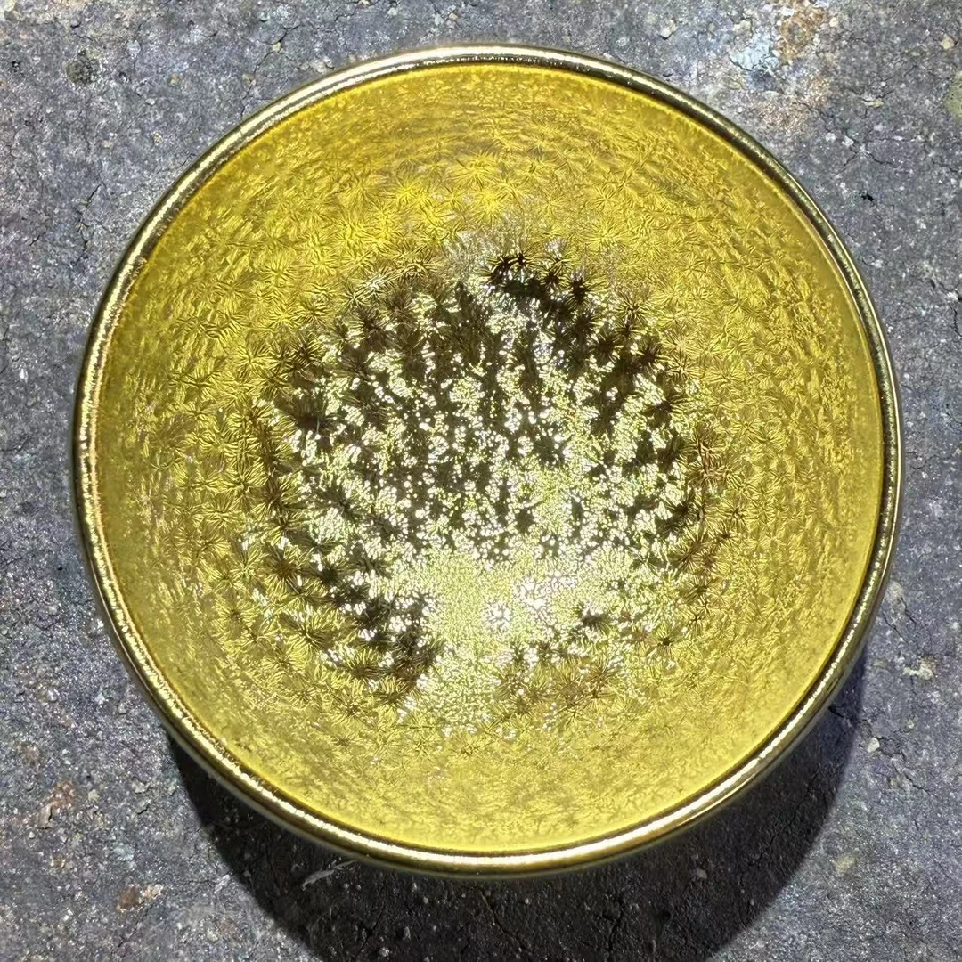 建窑建盏  金油滴 彩钻