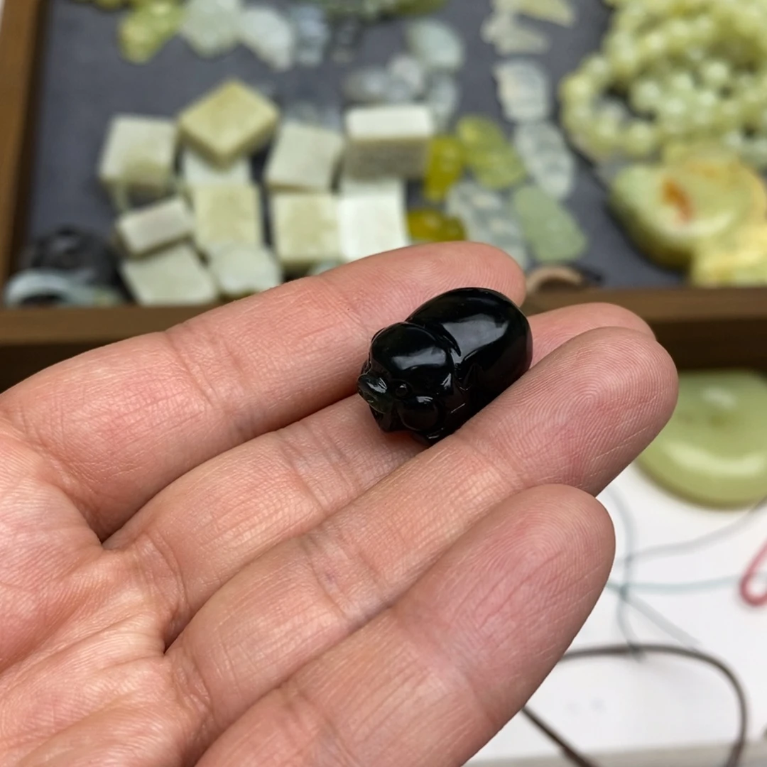 岫玉纯天然岫玉挂件戒指微瑕福利未镶嵌