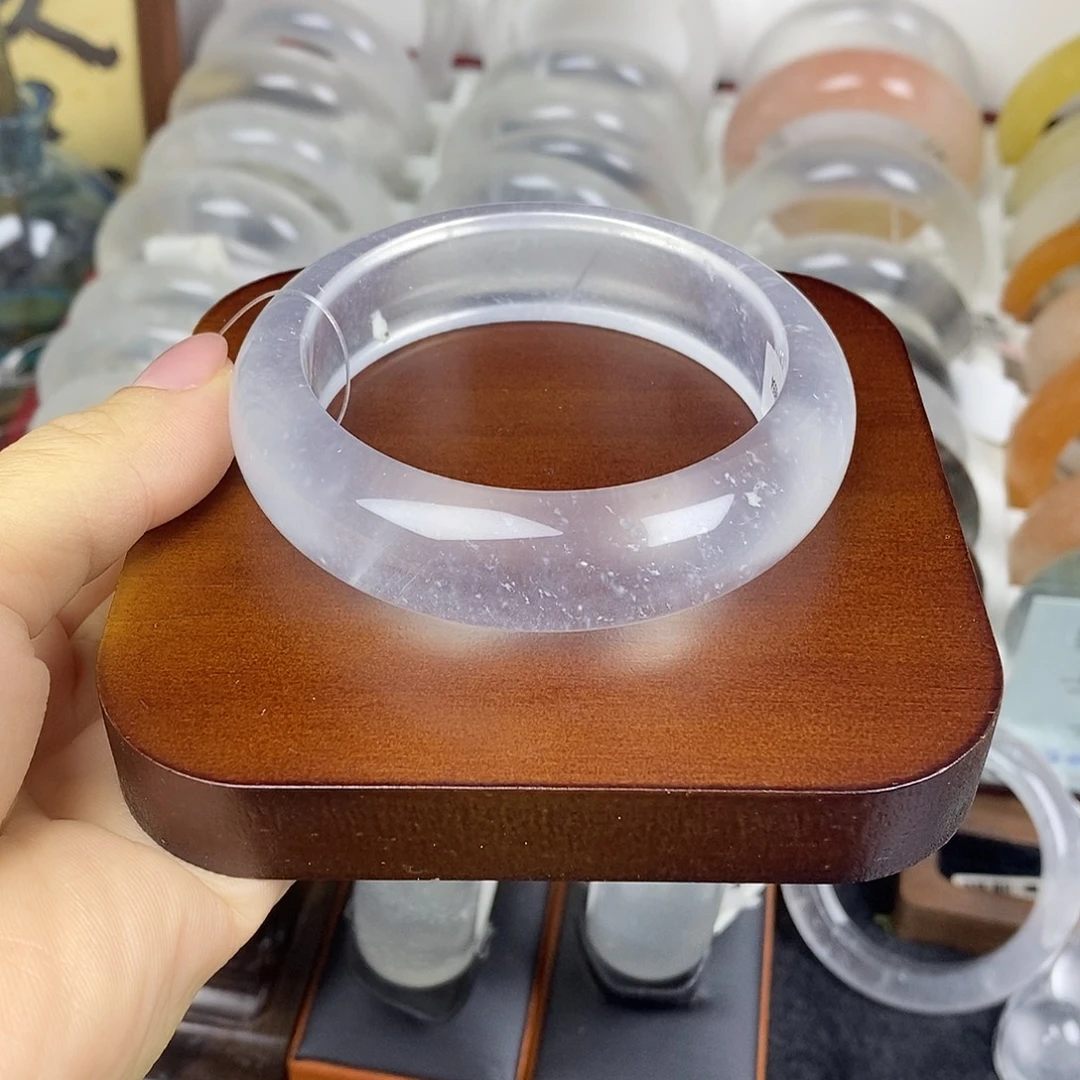 ****️石英质玉未镶嵌手镯57.5白冰雪6554