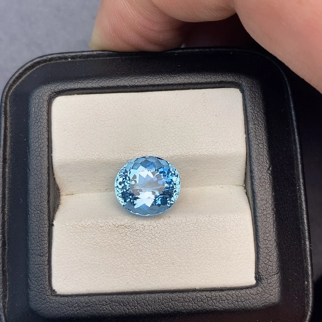 海蓝宝石笔搁未镶嵌6.17ct 吉尔德 超级圣玛利亚