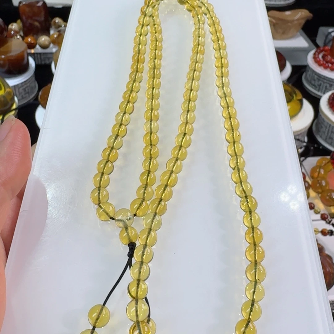 琥珀裸石未镶嵌天然缅甸琥珀链子