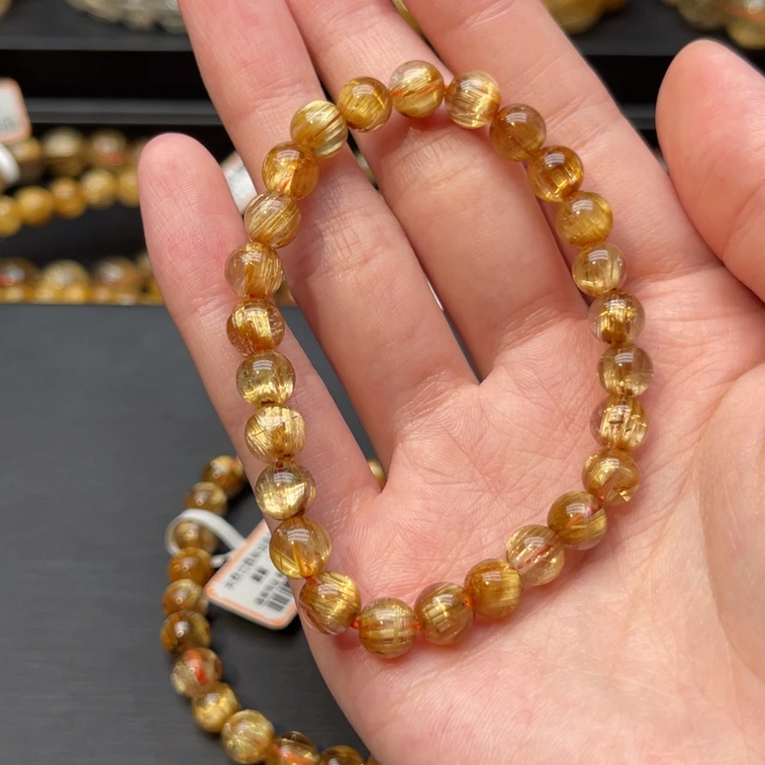 肉****手串未镶嵌发晶金钛晶