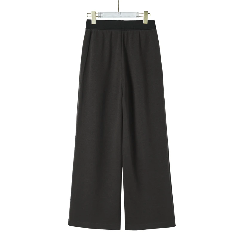 女生阔腿裤高腰休闲宽松秋冬黑色显瘦时尚百搭垂感秋季复古松紧腰
