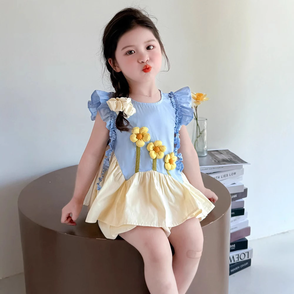 女童套装夏季2025新款儿童洋气短袖女宝宝薄款休闲夏装短裤两件套