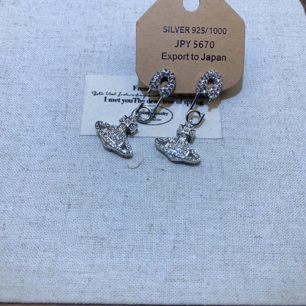 铜合金锆石耳饰 叁善甄选ins冷淡风西某后土星别针耳钉回形针