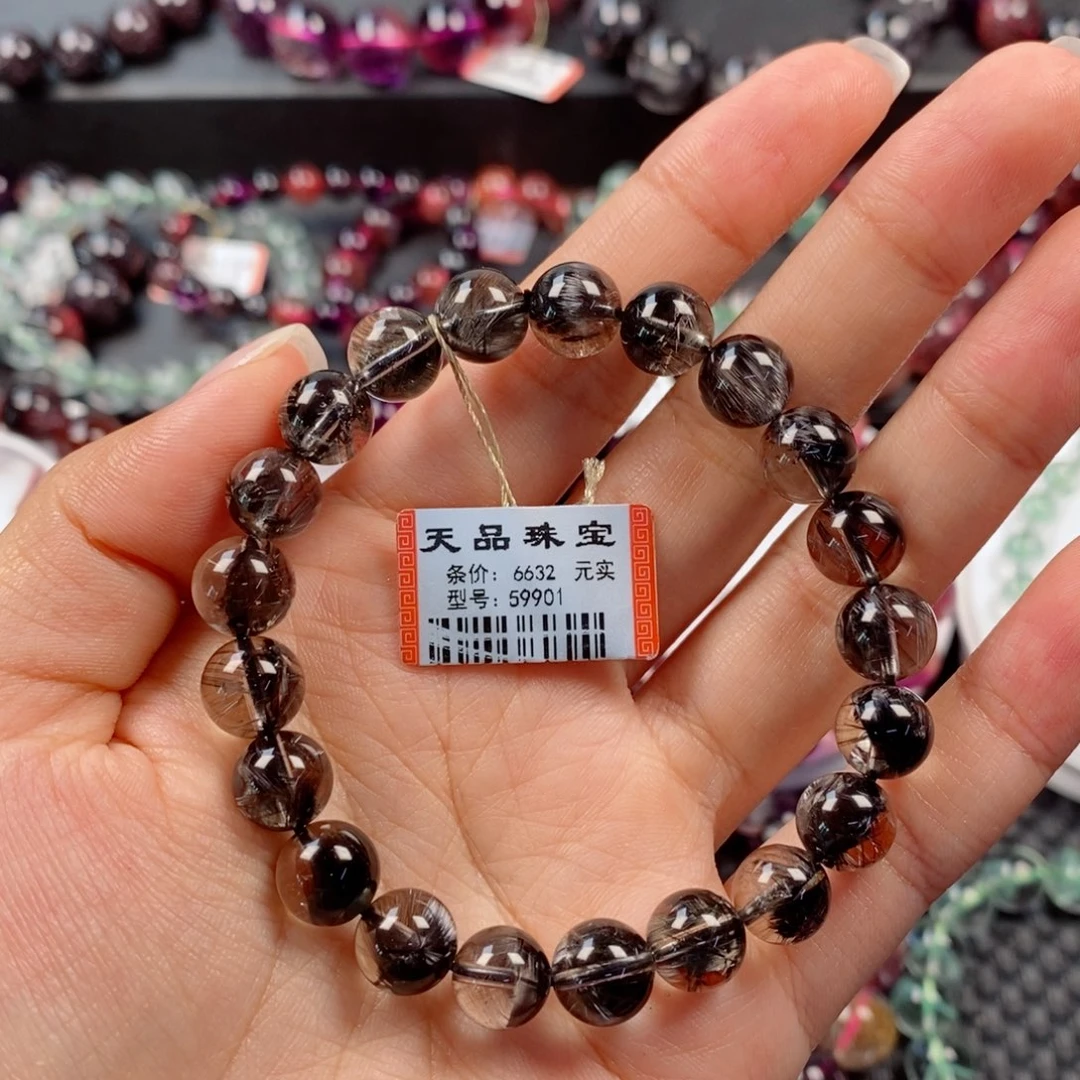 水晶手链未镶嵌?**倩黑银钛手链59901