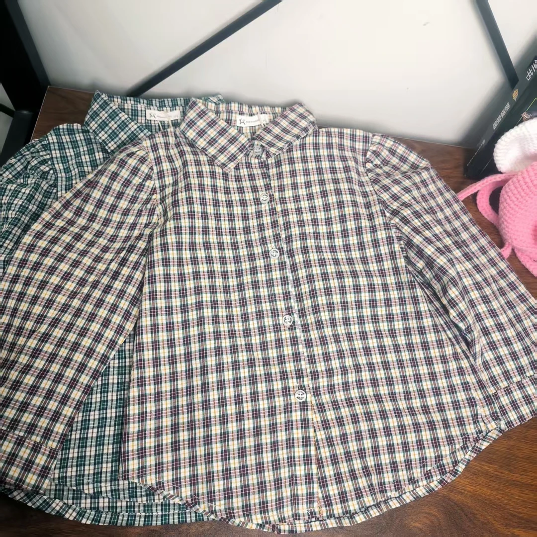 童装格子长袖衬衫2025春秋中大童宝宝洋气外套儿童秋季上衣