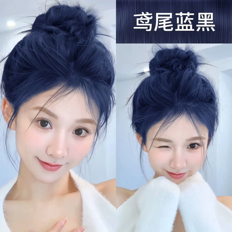 家用推荐色爆款鸢尾蓝黑色显白在家染天然植物纯染发剂女士不伤发