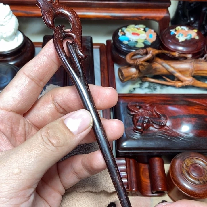 檀香紫檀（小叶紫檀）凤凤首发簪