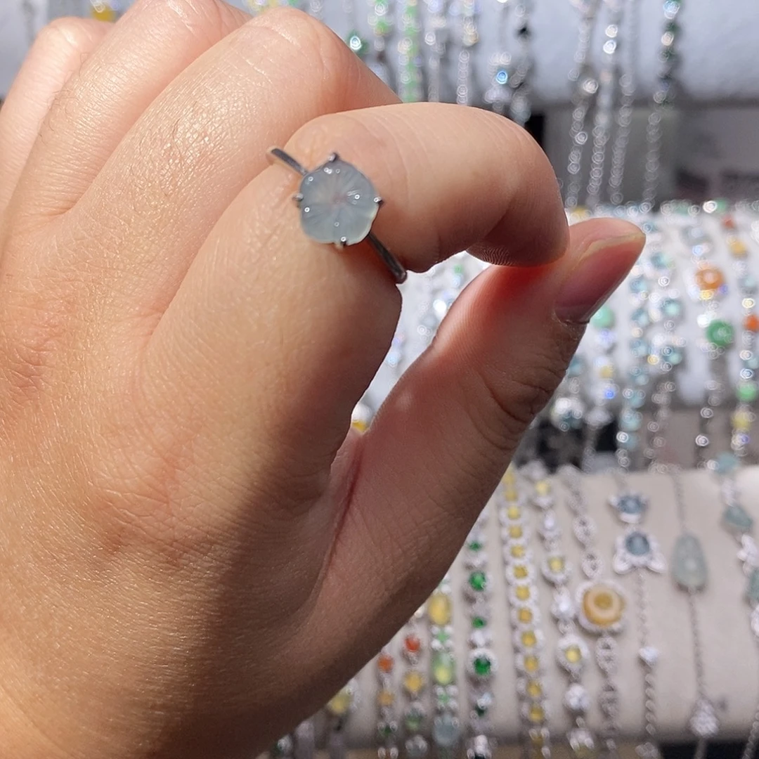 翡翠银S925镶嵌戒指