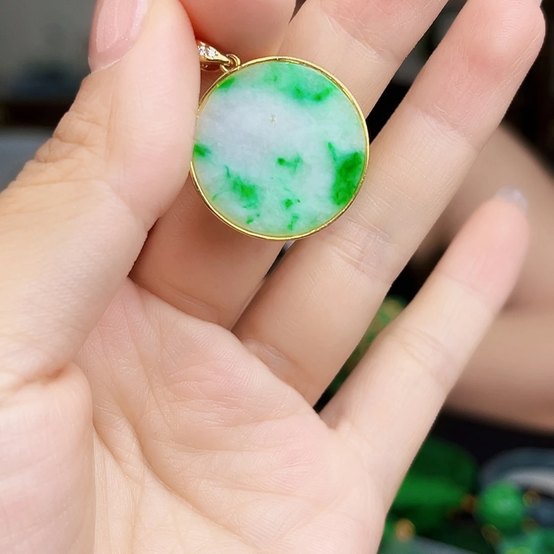 翡翠银S925镶嵌颈饰吊坠