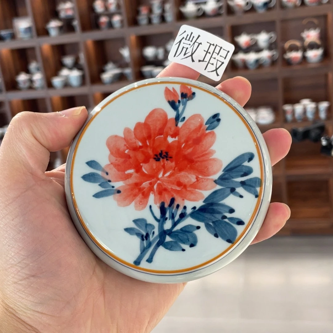 釉下手绘茶具微瑕