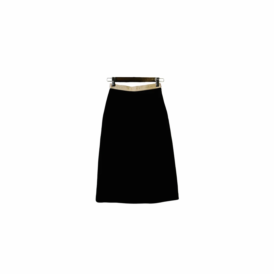 99新 GUCCI/古驰 012803 纯色拼接半身裙 36码