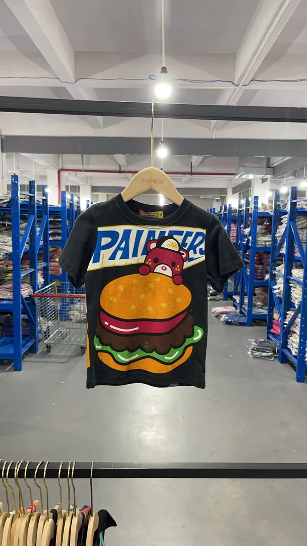 425 牛肉汉堡短袖 黑色    亲子装