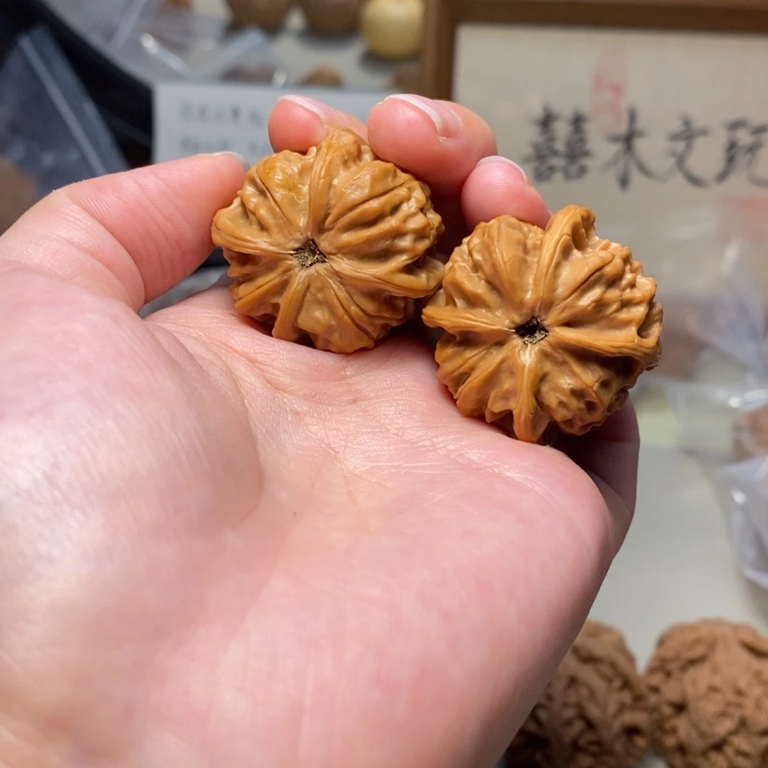 把件文玩核桃35四棱