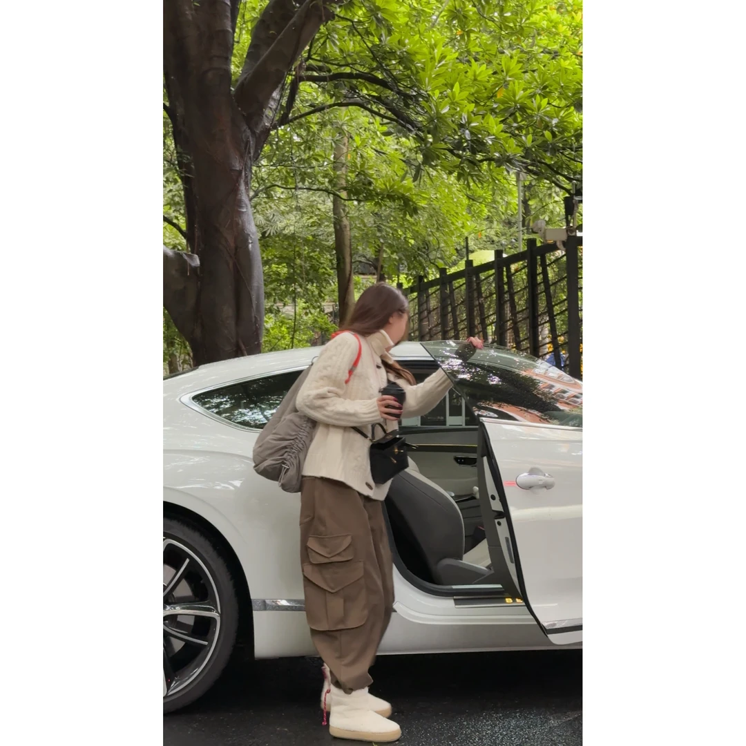 BOXUE“雪贝”2025秋冬麻花纹羊毛针织开衫轻奢 外套#251103W6277