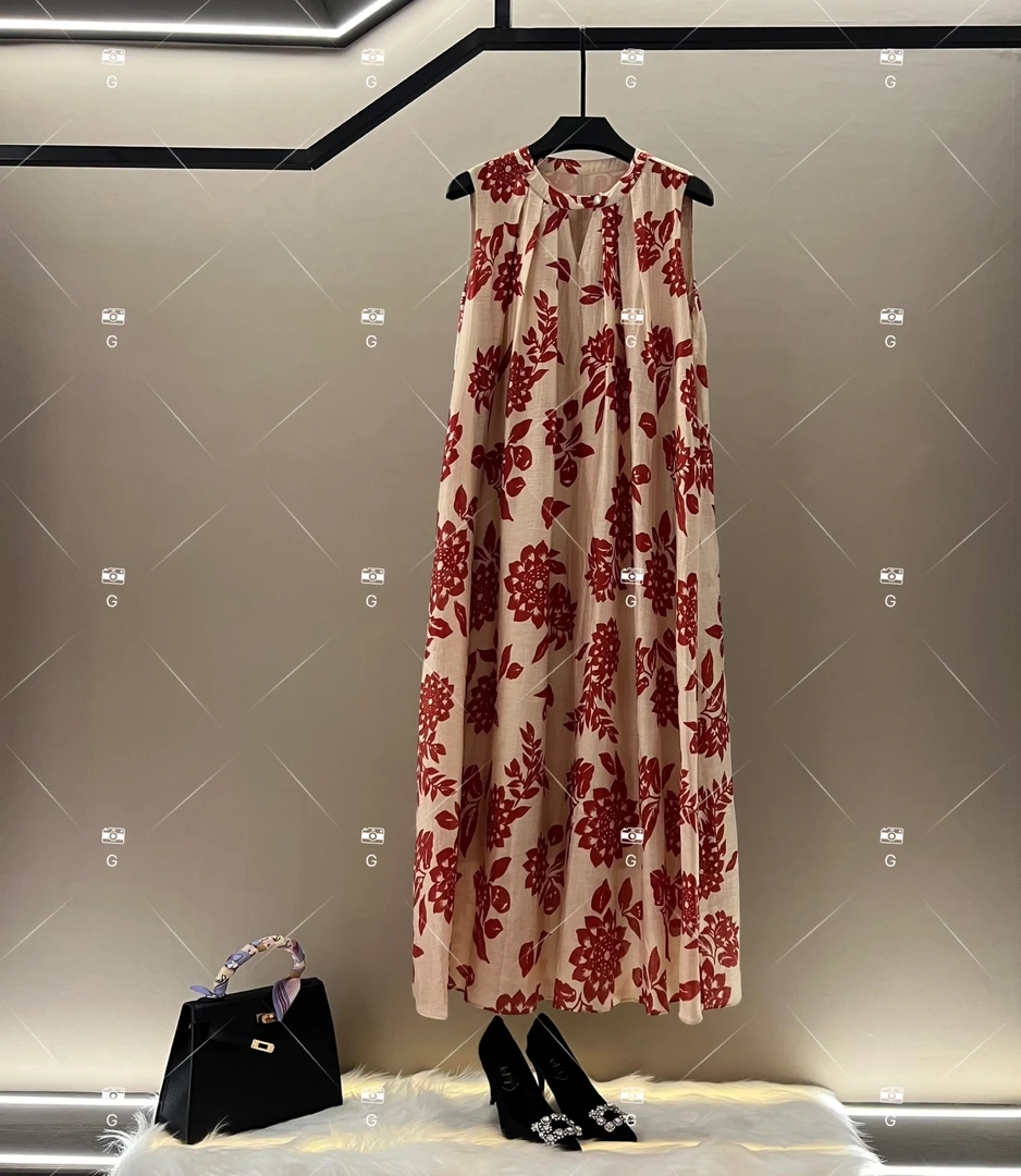 【齐】夏季新款复古时尚百搭无袖连衣裙 H-853