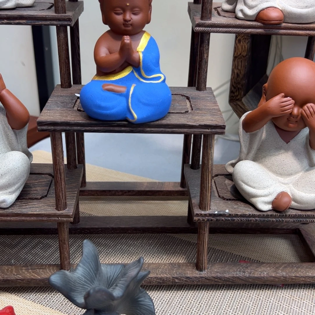 轉***e茶宠紫砂蓝色如来