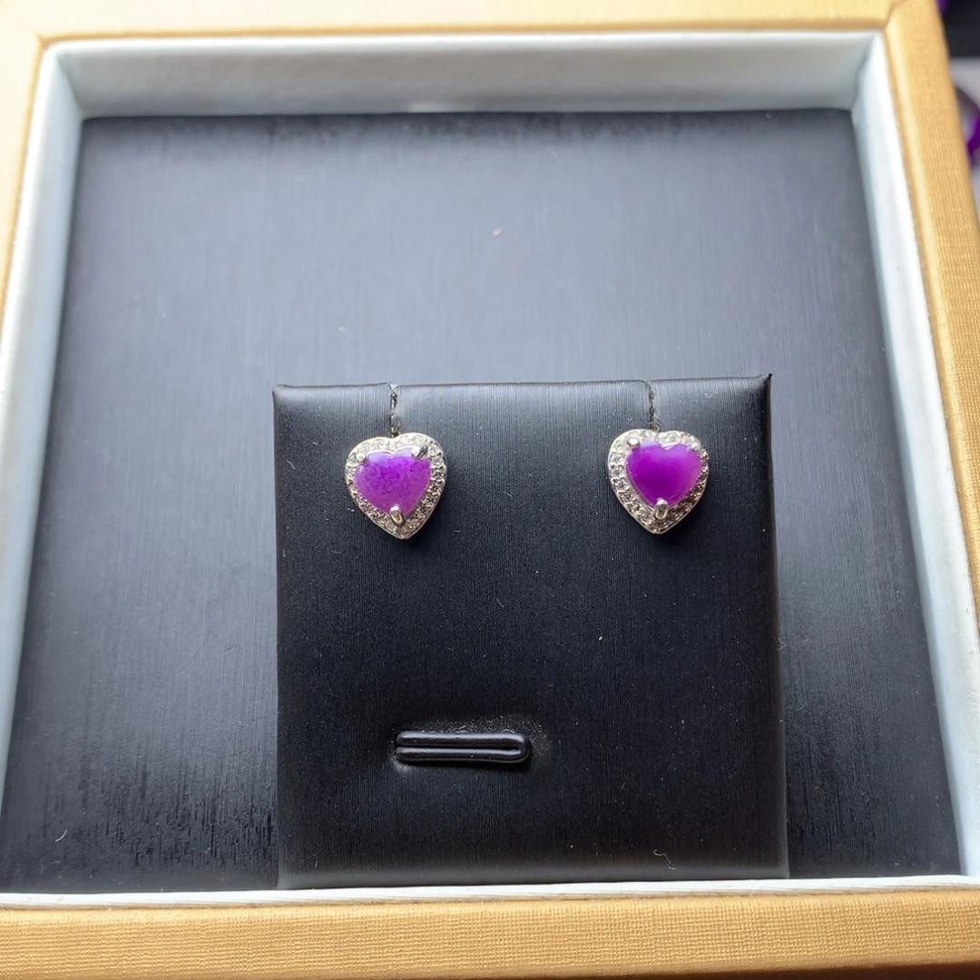 苏纪石（舒俱来）耳钉银S925镶嵌