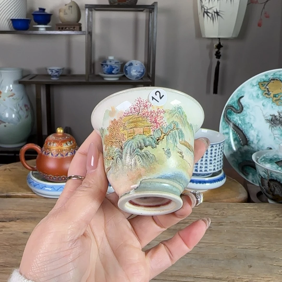 杯景德镇陶瓷柴烧多人