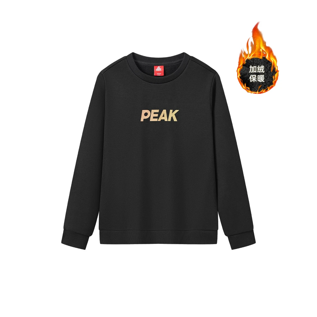 Peak/匹克童装儿童加绒圆领套头运动舒适透气卫衣DFK63450