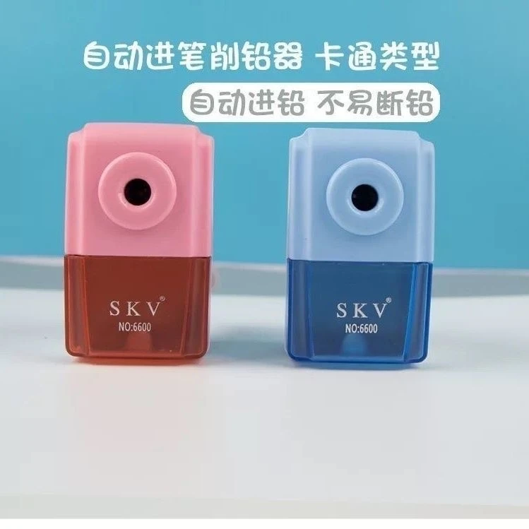 蓝色成人材质卡通儿童粗细手摇自动削笔器小学生转笔刨铅笔刀铅