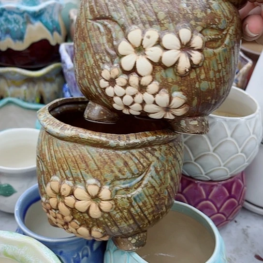 多肉绿植陶瓷花盆9.9包邮