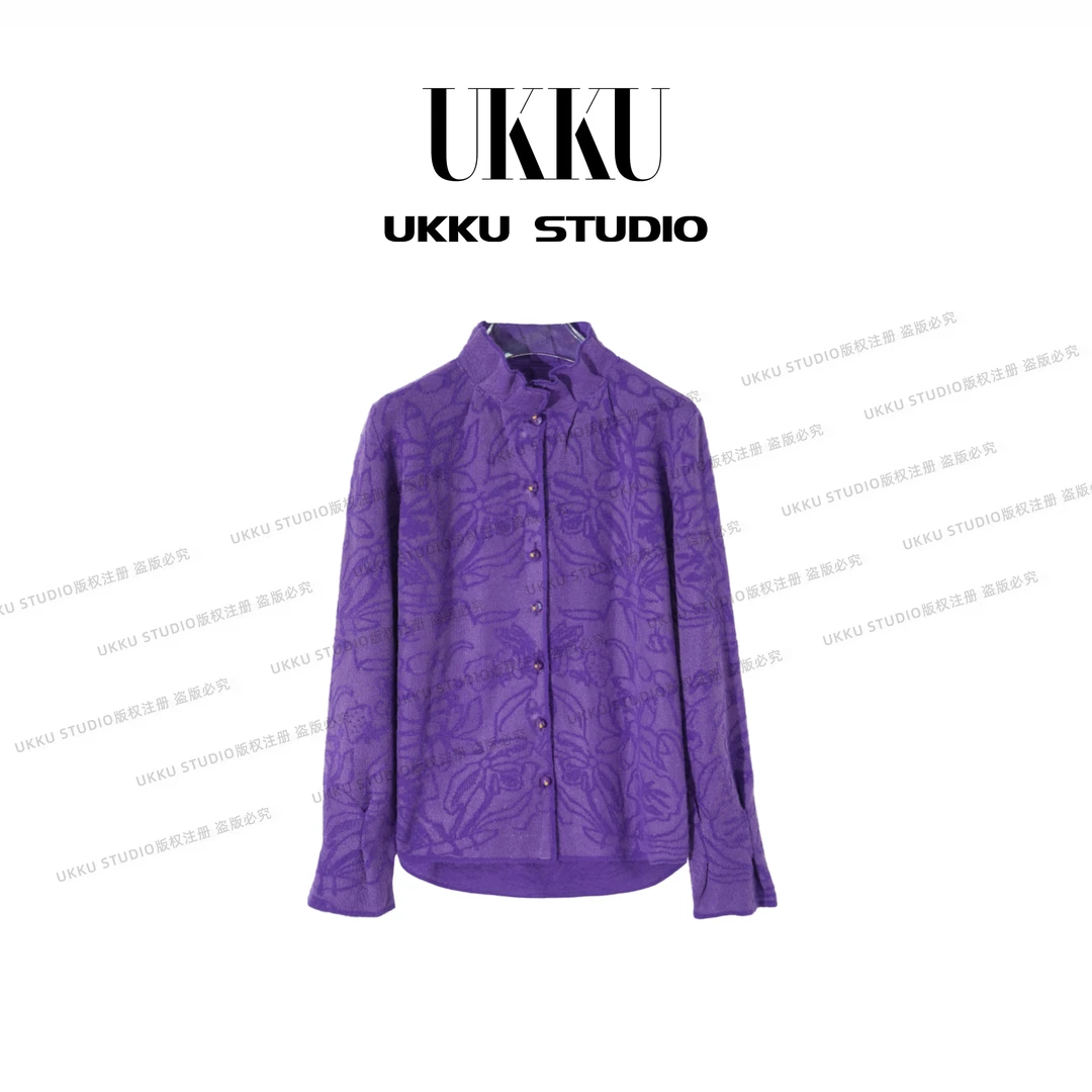 思思【UKKU STUDIO】秋冬新款气质百搭显瘦重工外开衬衫615517