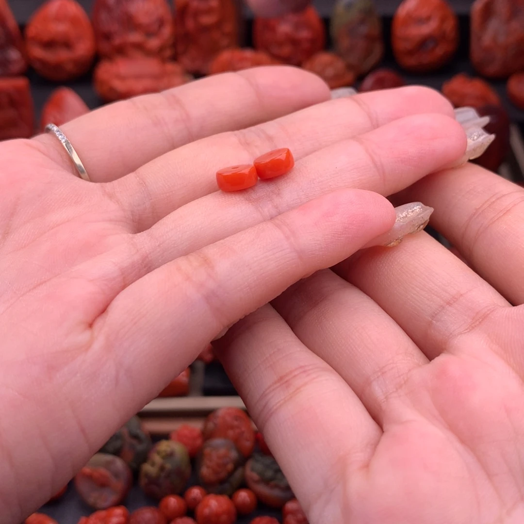 南红玛瑙南红川料精工直切隔片7.7mm未镶嵌